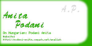 anita podani business card